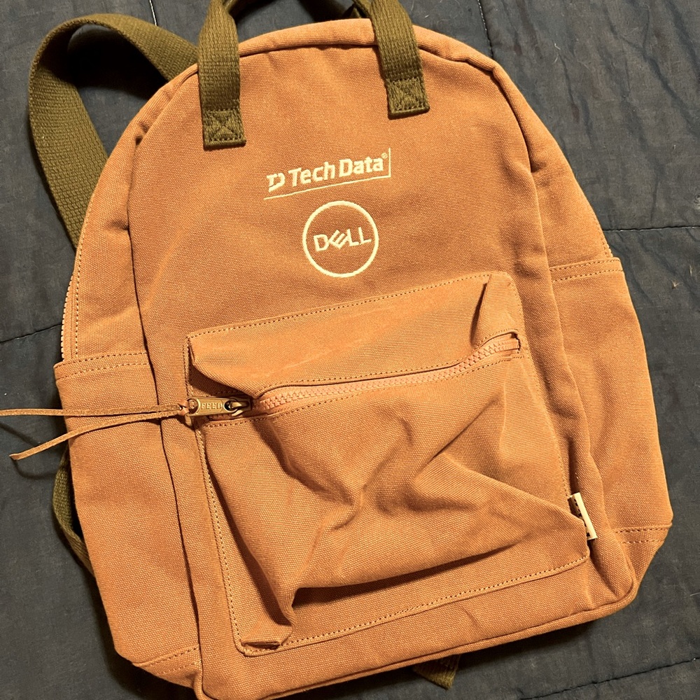 Feed brand backpack. Dell embroidery. “Carhartt” color.